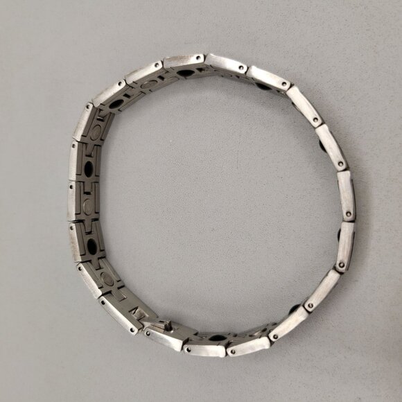 Mens Stainless Steel Magnetic Therapy Link Bracelet - Picture 5 of 8
